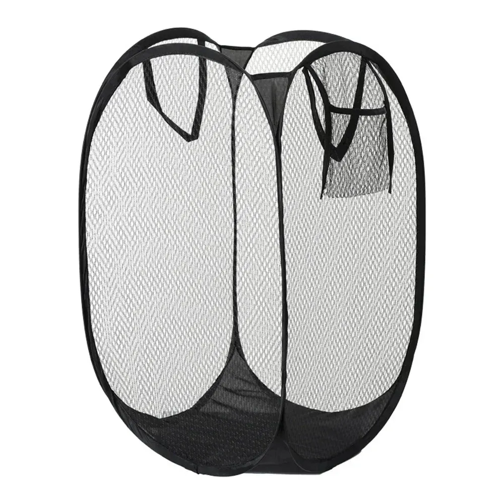 Panier à linge pliable en maille respirante, grande capacité, portable, pour vêtements et jouets, rangement salle de bain 8