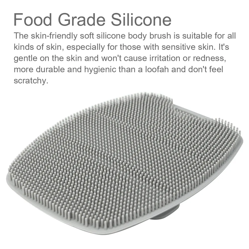 Brosse exfoliante en silicone, nettoyante, avec poignée antidérapante, pour le corps et la peau 2