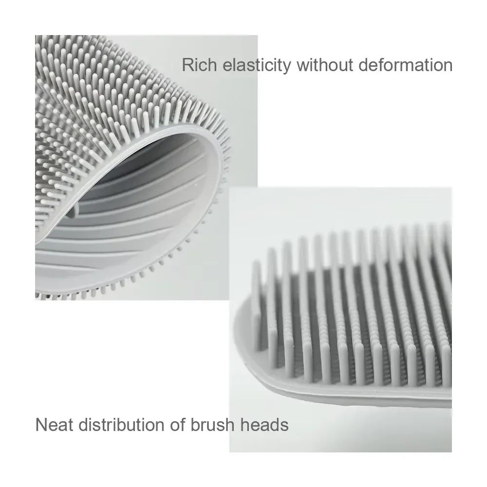 Brosse exfoliante en silicone présentée avec ses détails