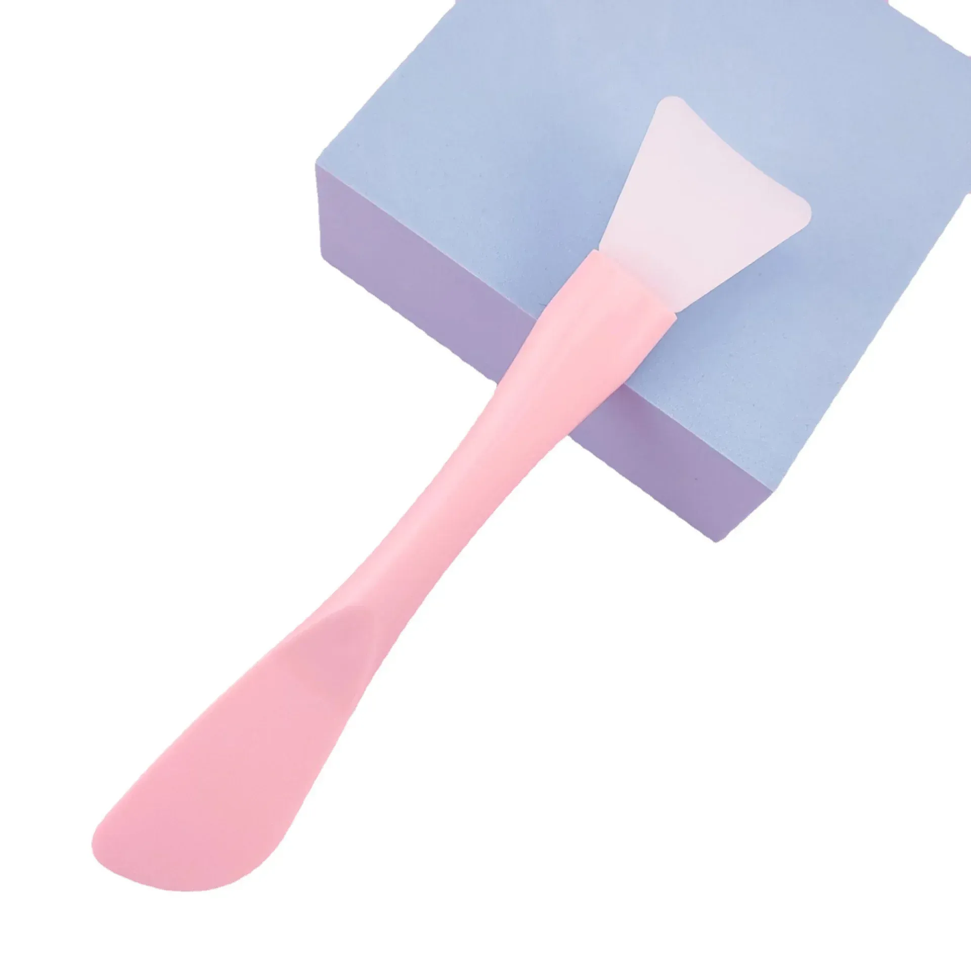 Pinceau à masque facial en silicone, tête souple avec racloir intégré, pinceau double usage pour masque d'argile, outil de beauté pour l'application de masques DIY 2