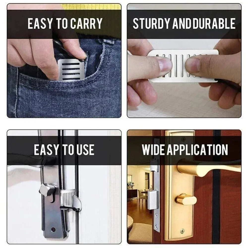 Bloque-porte de sécurité portable en acier inoxydable