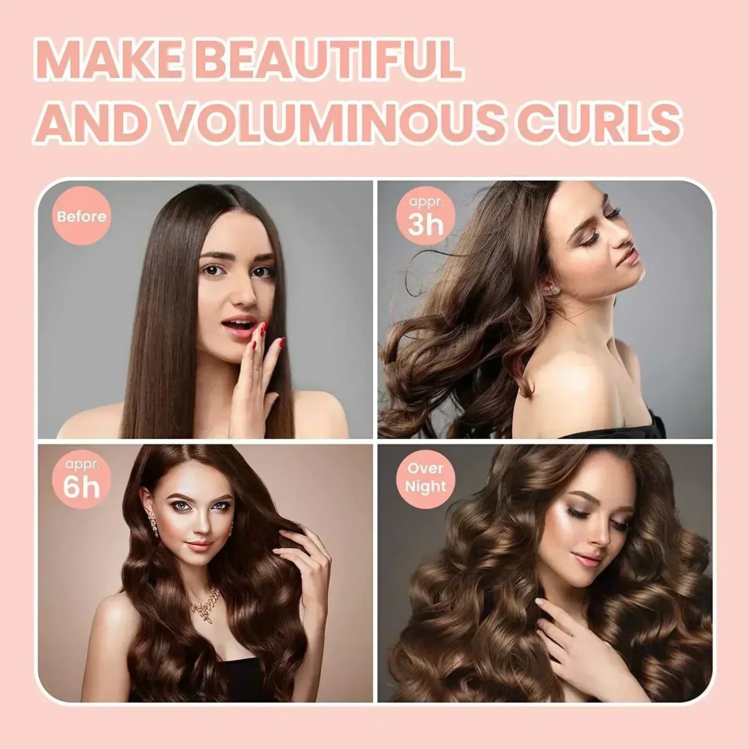 Bigoudis sans chaleur en satin, tiges à friser, bandeau sans chaleur, boucles paresseuses, bigoudis doux, tiges de couchage, outils de coiffure 5