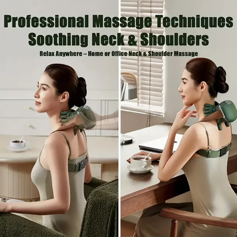 Masseur électrique sans fil pour le cou et les épaules, avec masseur de doigts