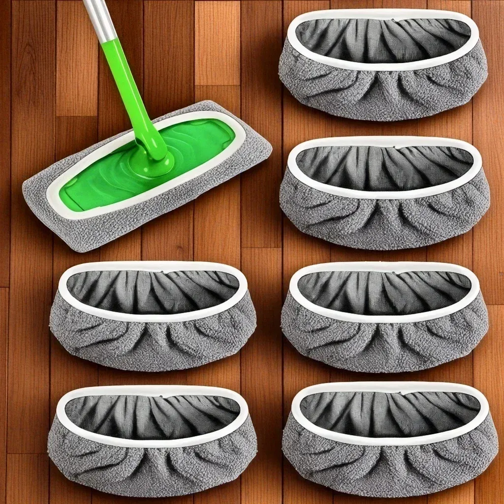 4 tampons de vadrouille réutilisables en microfibre ultra-fine à haute absorption, compatibles avec la plupart des vadrouilles standard - Image 1