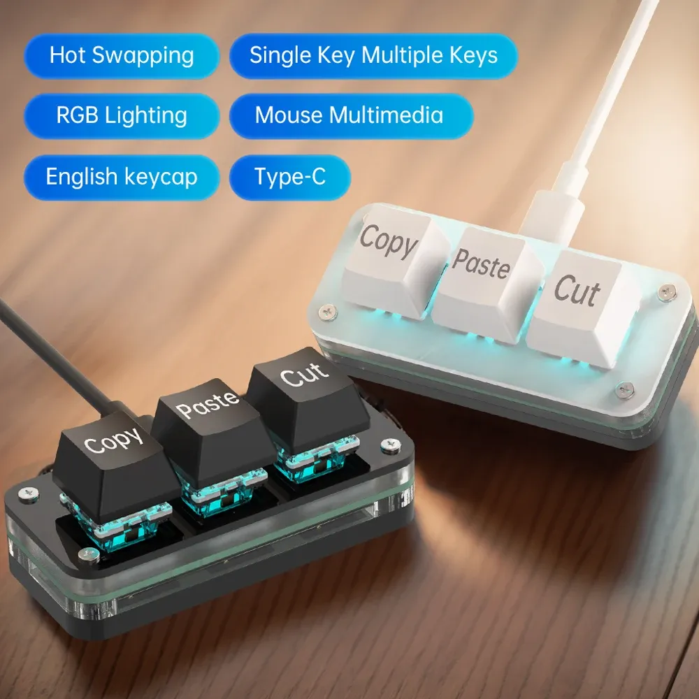Mini clavier de programmation Macro RVB à 3 touches