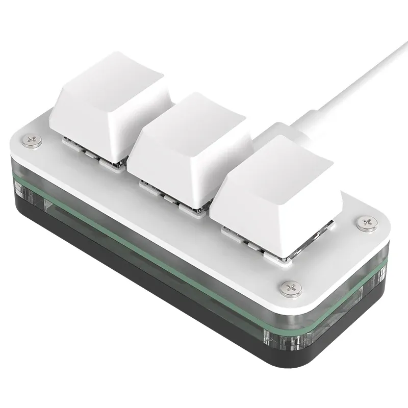 Mini clavier macro RVB à 3 touches pour jeux et Photoshop, clavier programmable Hotswap, Macropad compact 10