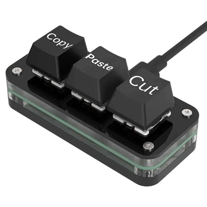 Mini clavier macro RVB à 3 touches pour jeux et Photoshop, clavier programmable Hotswap, Macropad compact 7