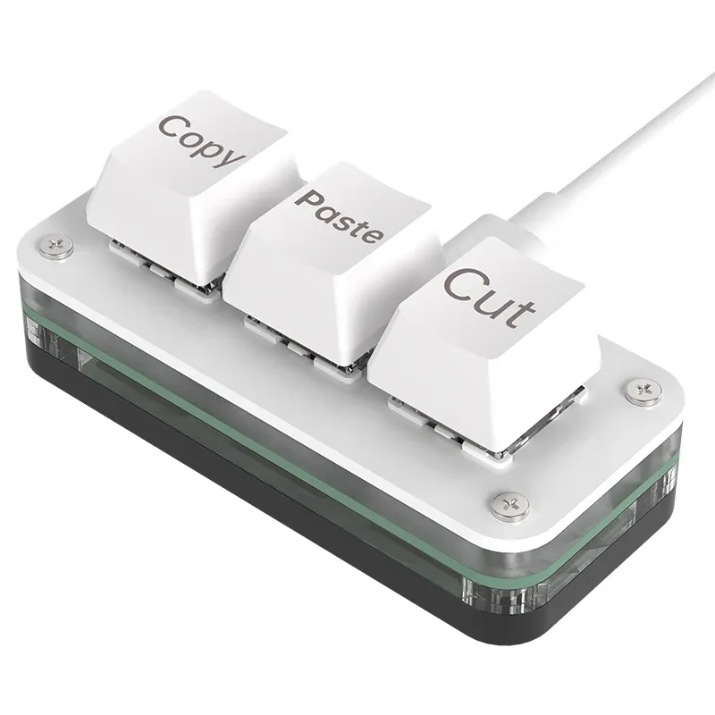 Mini clavier macro RVB à 3 touches pour jeux et Photoshop, clavier programmable Hotswap, Macropad compact 8