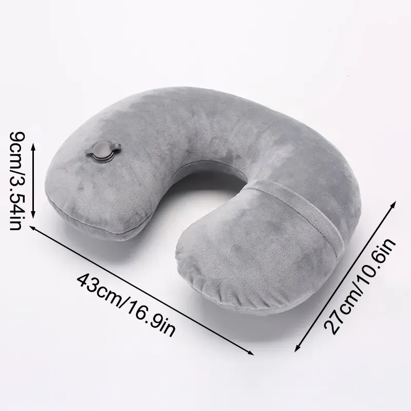 Oreiller de voyage gonflable en forme de U, soutien cervical portable 3