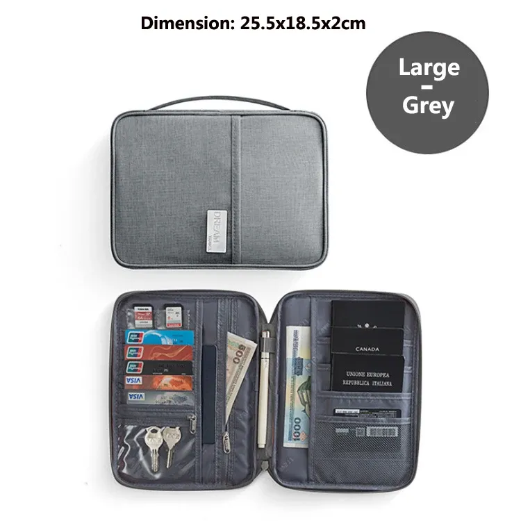 Portefeuille de voyage familial multi-poches imperméable 7