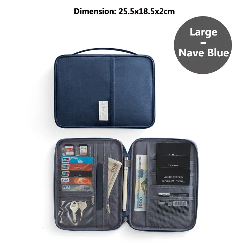 Portefeuille de voyage familial multi-poches imperméable 9