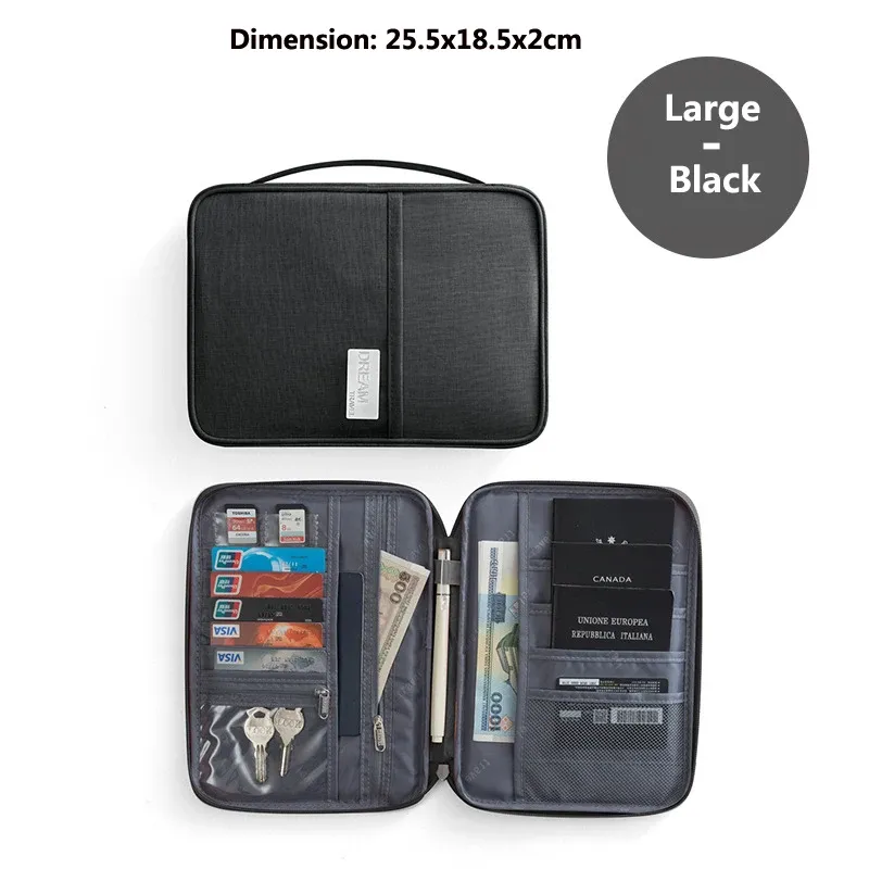 Portefeuille de voyage familial multi-poches imperméable 10