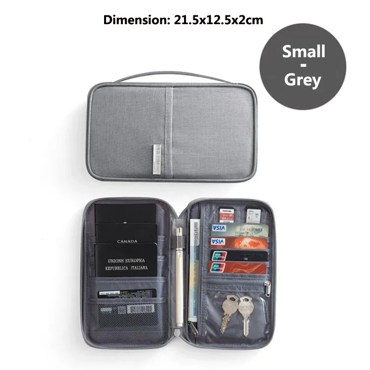 Portefeuille de voyage familial multi-poches imperméable 12