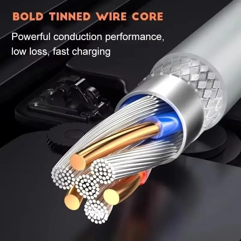 3 pièces 6A 100W Câble de charge USB-C Super rapide avec câble de données pour Samsung, Huawei, Xiaomi, Redmi 5