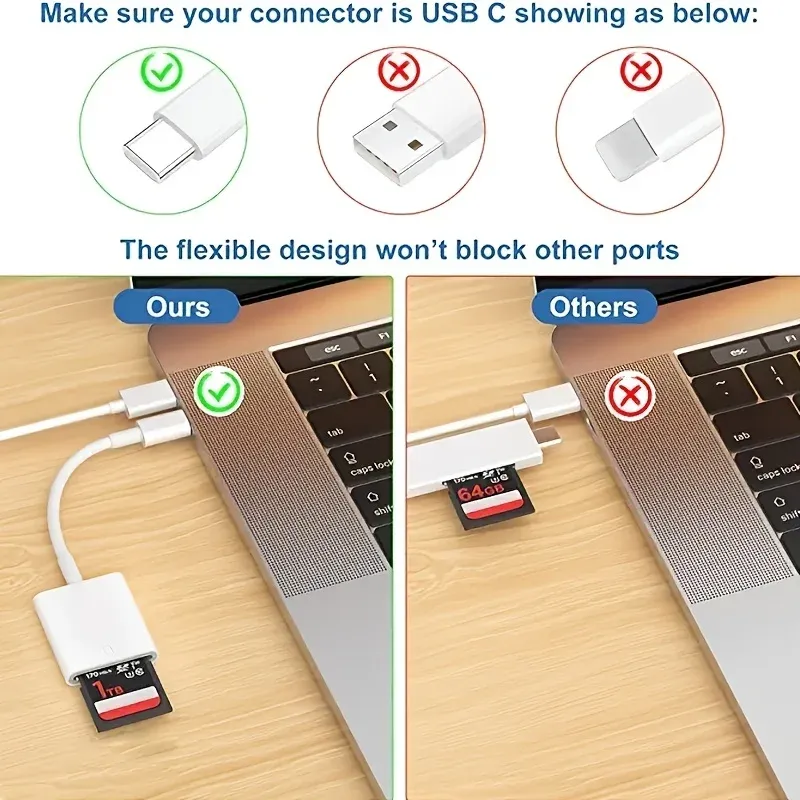 Lecteur de carte mémoire USB-C pour photographes