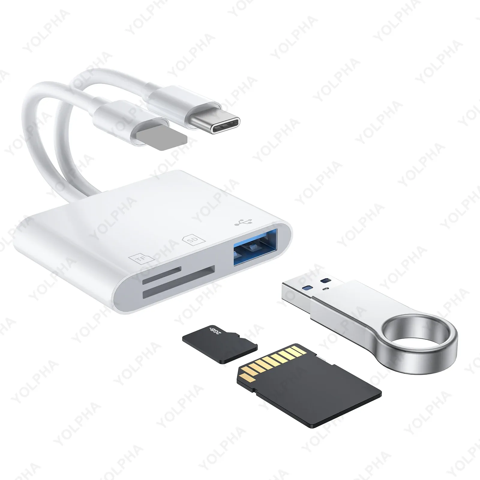 Lecteur de carte mémoire USB-C vers SD et TF, compatible iPhone 15, Huawei et Xiaomi 8