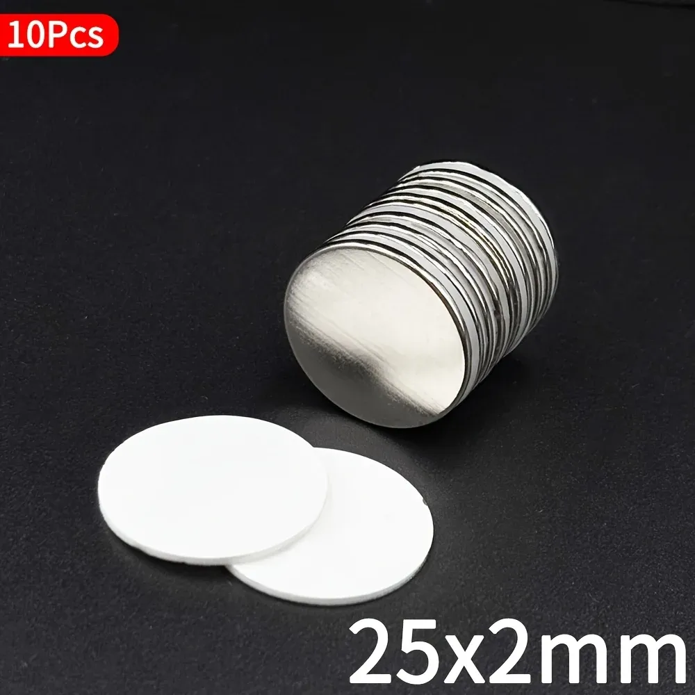 Aimants néodyme ronds et puissants avec adhésif double face, pour la fixation au bureau, en cuisine, le bricolage et l'artisanat 10
