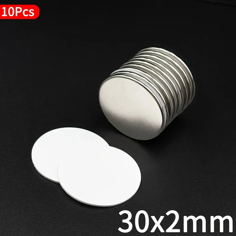 Aimants néodyme ronds et puissants avec adhésif double face, pour la fixation au bureau, en cuisine, le bricolage et l'artisanat 7
