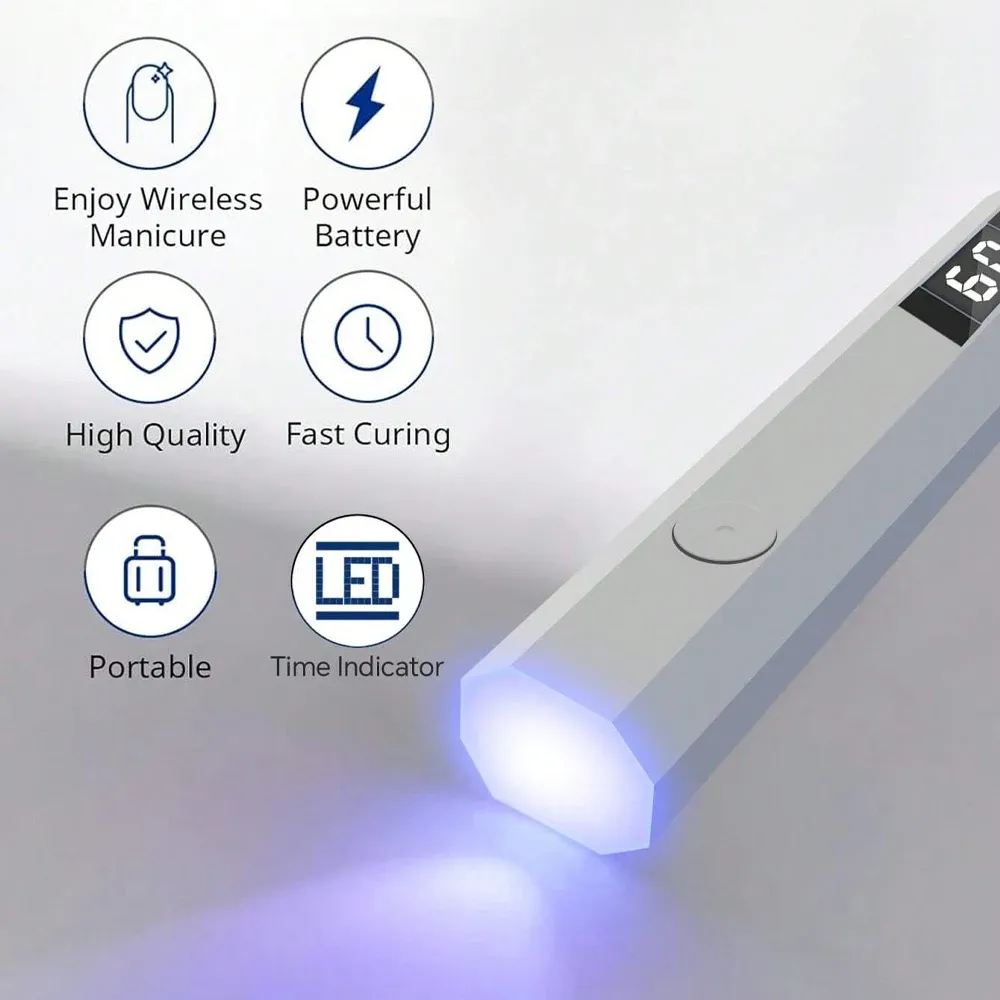Lampe UV portable pour ongles en gel, lampe UV rechargeable pour ongles, lampe LED pour nail art avec support de bureau 4
