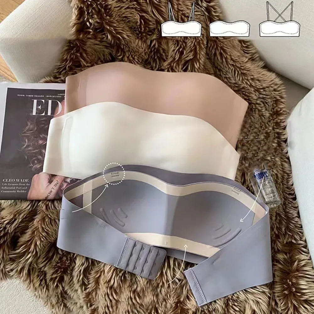 Soutien-gorge tubulaire sans couture, sans bretelles et sans fil, antidérapant 4