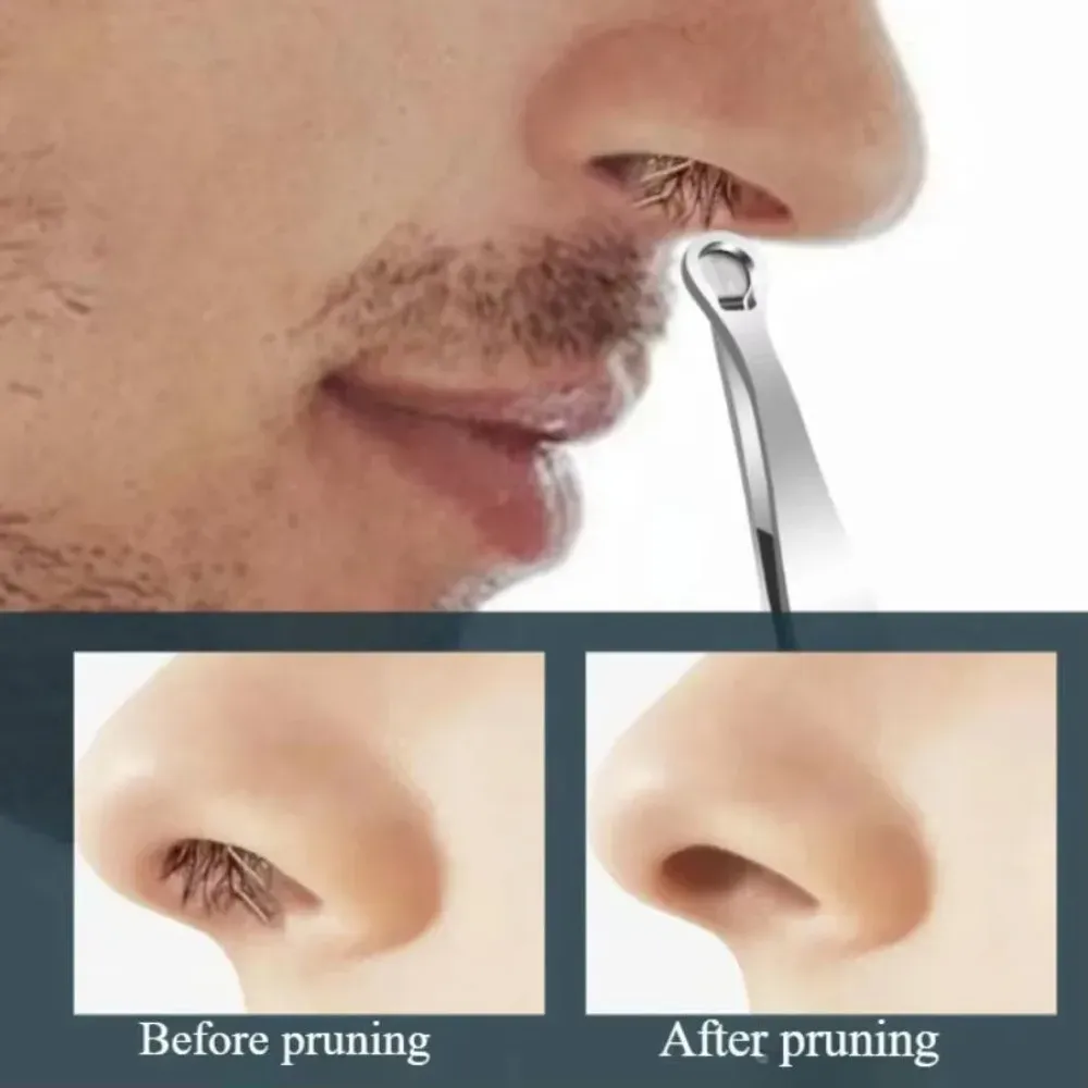 Taille-poils de nez en acier inoxydable, mise en situation