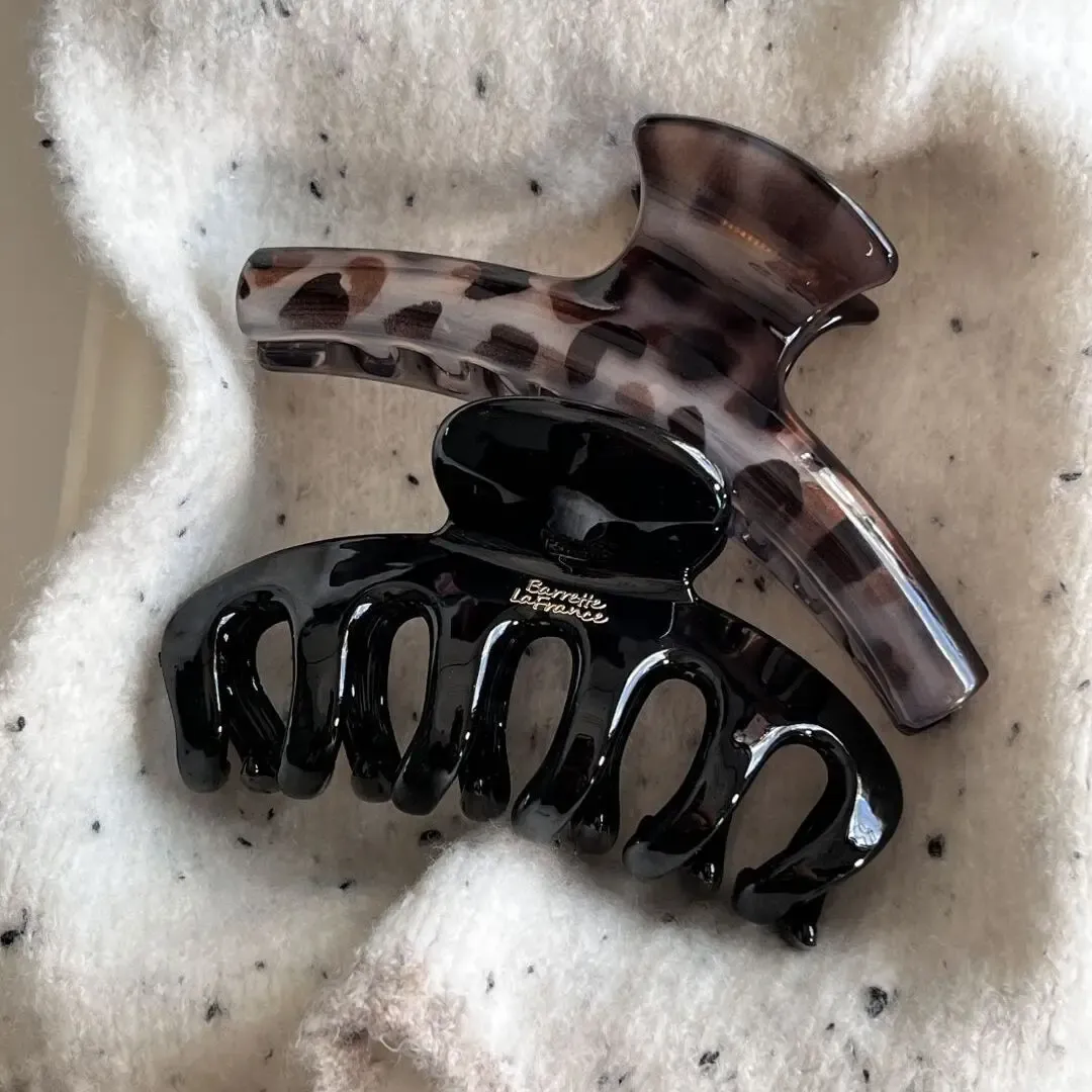 Grande pince à cheveux en acrylique coréenne à motif requin et pois, style os de dragon 14