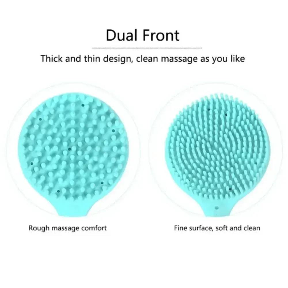 Brosse de bain en silicone, détail du manche