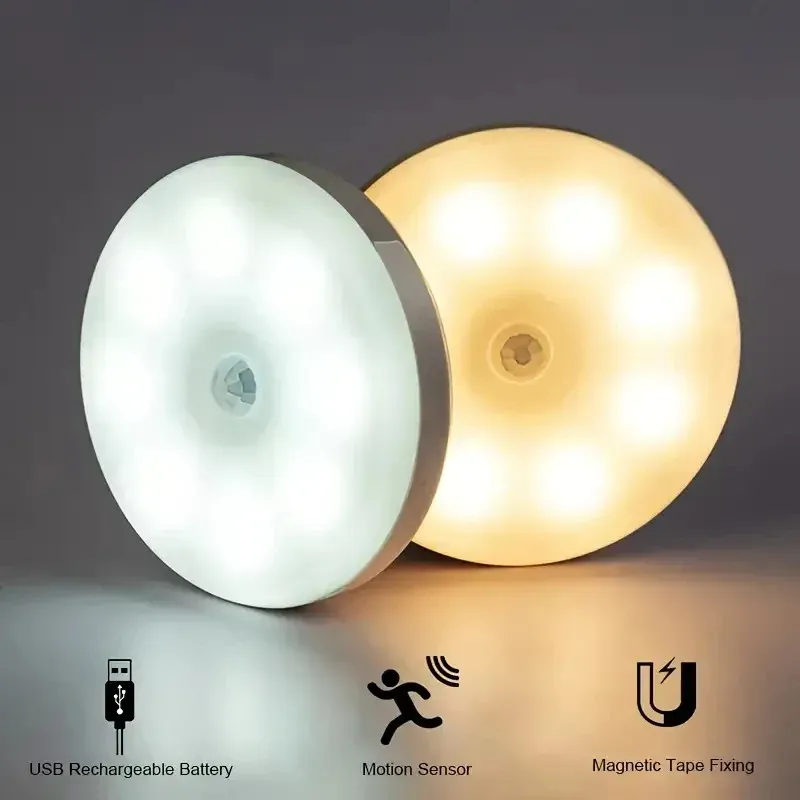 Lampe LED sans fil avec détecteur de mouvement, idéale pour escaliers, chambre à coucher et placard 6
