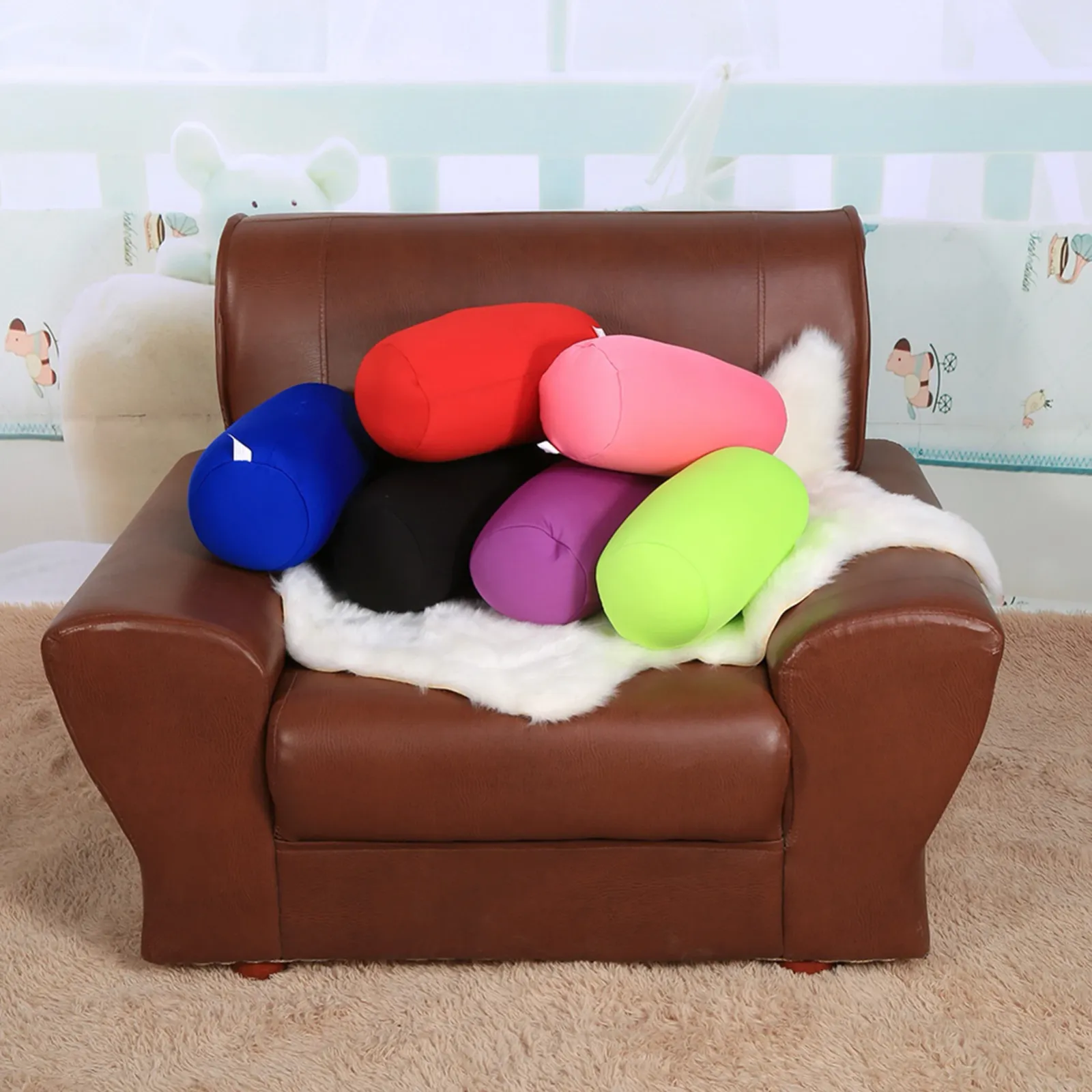 Coussin lombaire en microbilles, vue de détail