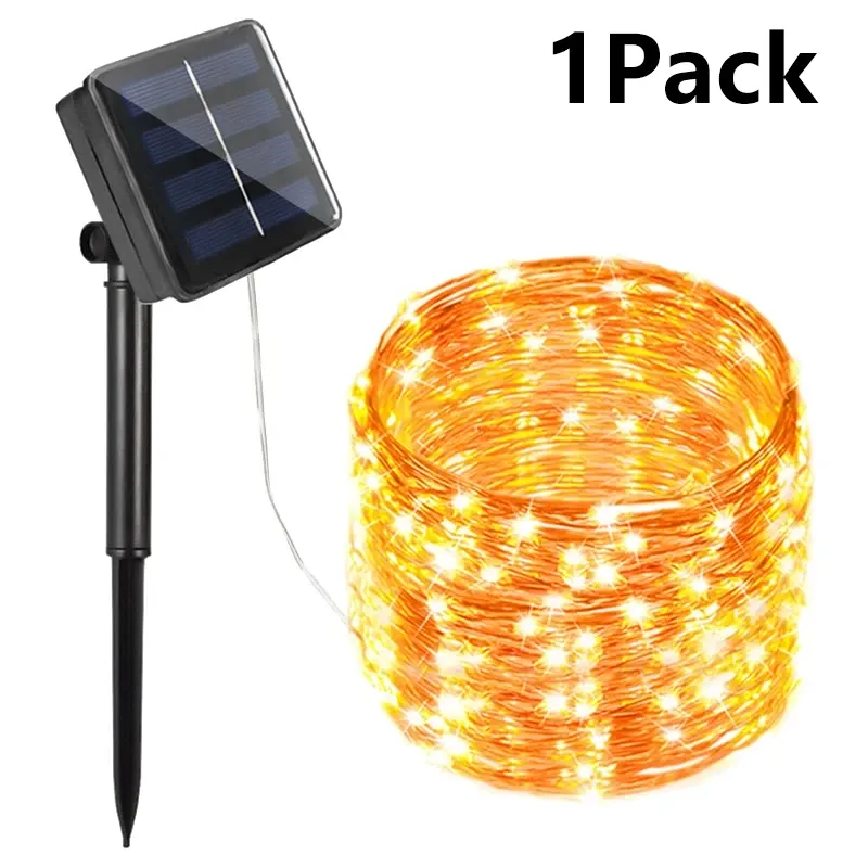 Guirlande lumineuse solaire d'extérieur étanche à 8 modes d'éclairage pour patio et jardin 15