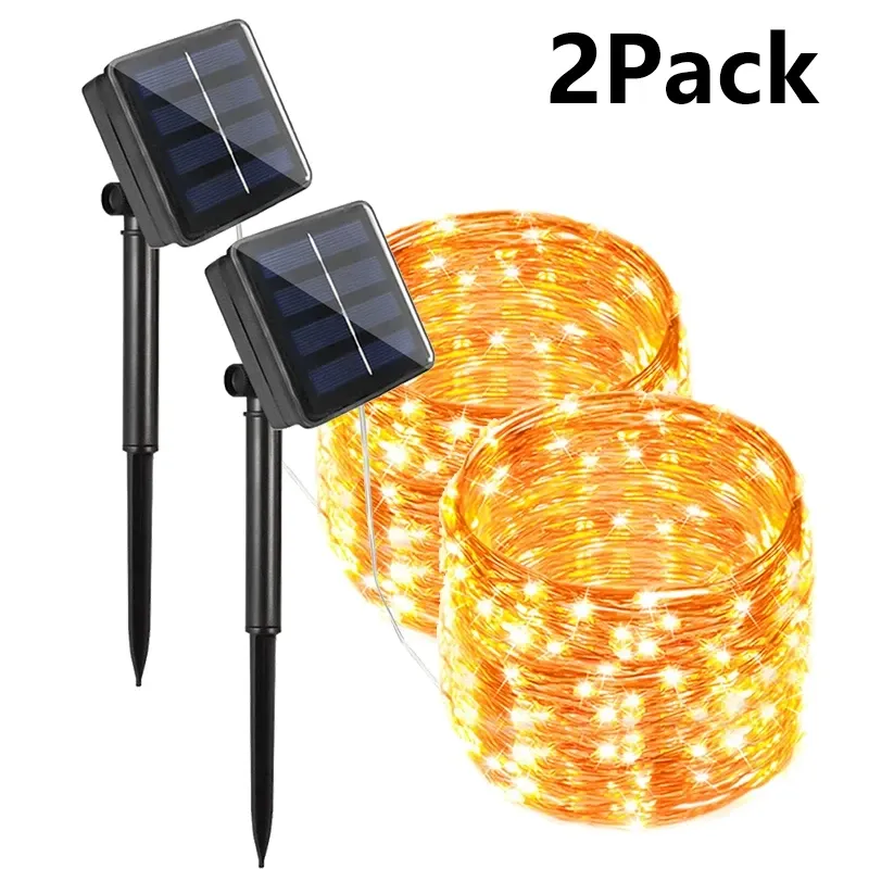 Guirlande lumineuse solaire d'extérieur étanche à 8 modes d'éclairage pour patio et jardin 13