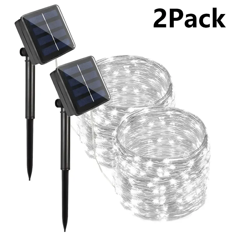 Guirlande lumineuse solaire d'extérieur étanche à 8 modes d'éclairage pour patio et jardin 14