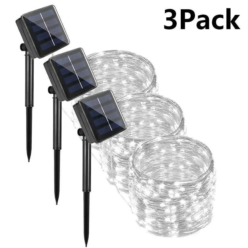 Guirlande lumineuse solaire d'extérieur étanche à 8 modes d'éclairage pour patio et jardin 9