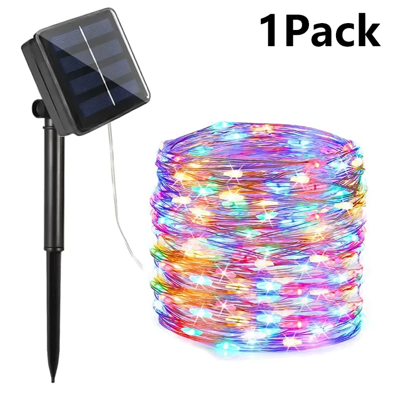 Guirlande lumineuse solaire d'extérieur étanche à 8 modes d'éclairage pour patio et jardin 8