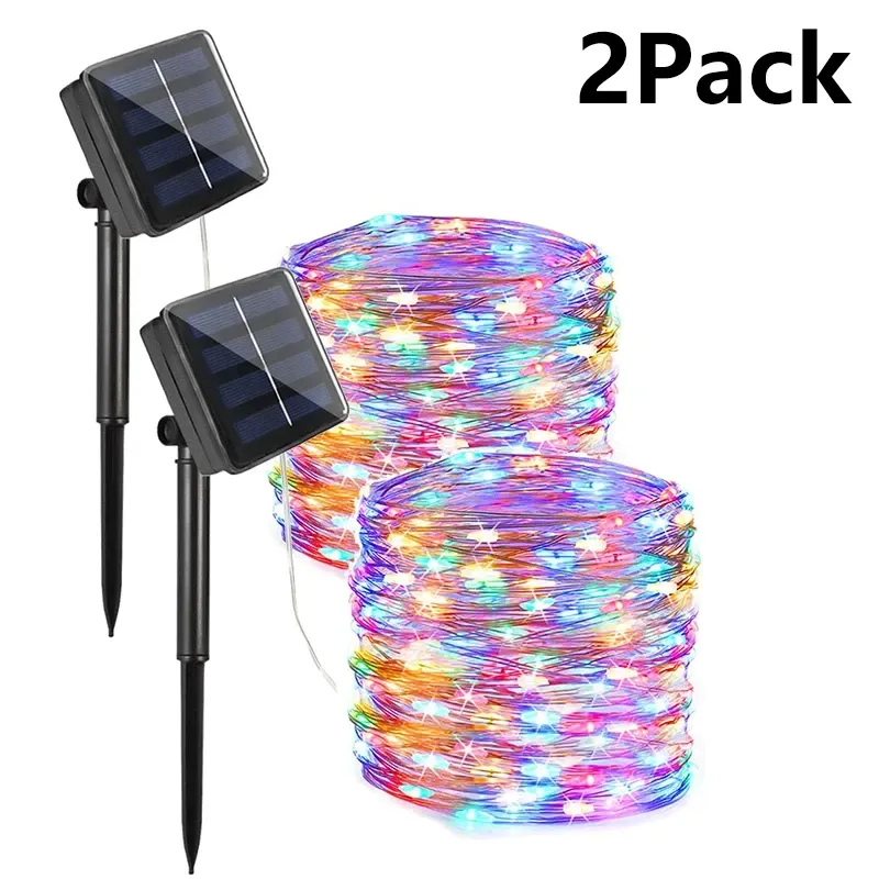 Guirlande lumineuse solaire d'extérieur étanche à 8 modes d'éclairage pour patio et jardin 7