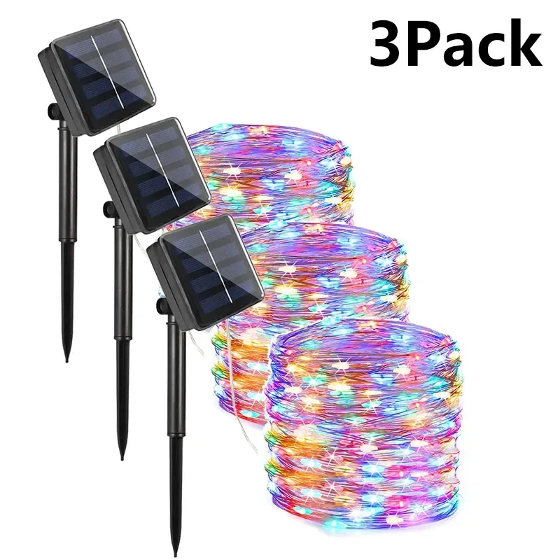 Guirlande lumineuse solaire d'extérieur étanche à 8 modes d'éclairage pour patio et jardin 10