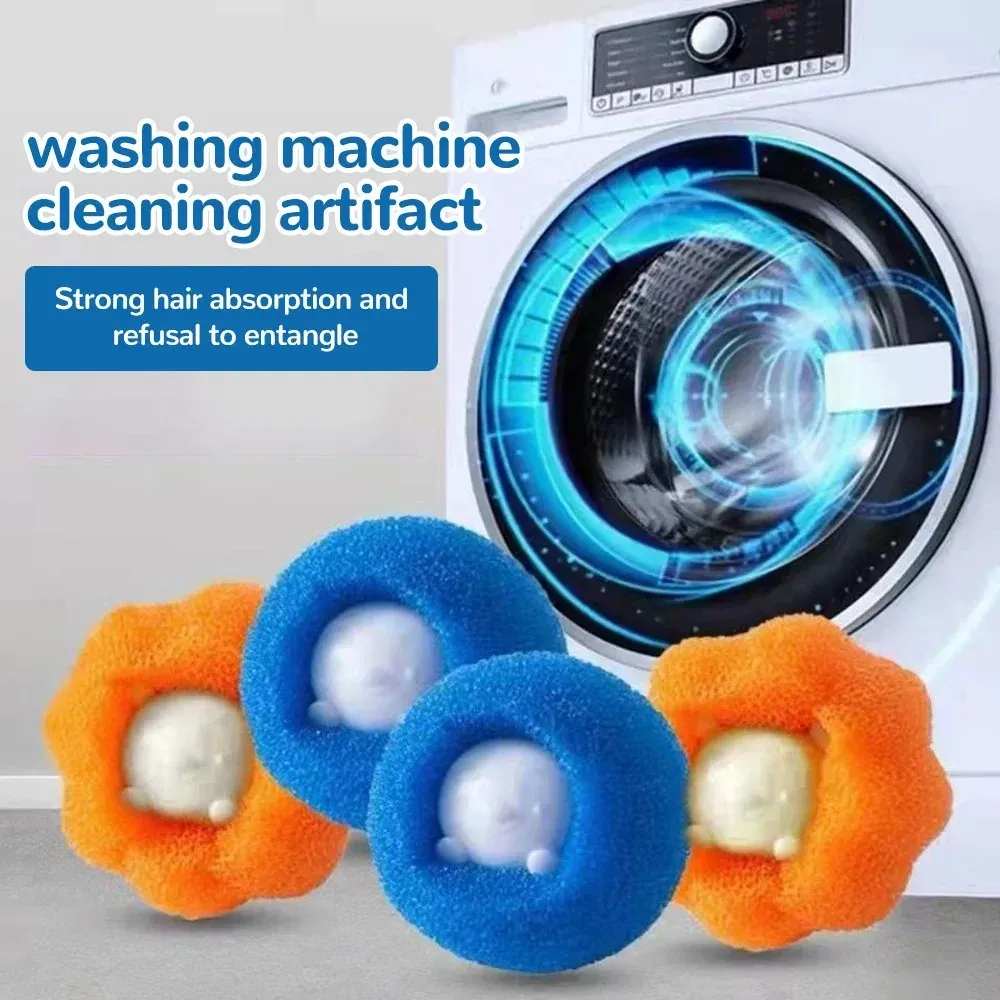 Kit de boules à lessive réutilisables, lavage en machine, anti-peluches, nettoyage des poils d'animaux, lot de 1, 5 ou 10 pièces 3