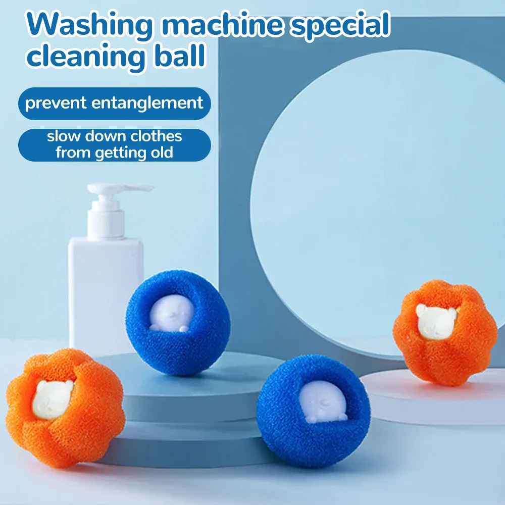 Kit de boules à lessive réutilisables, lavage en machine, anti-peluches, nettoyage des poils d'animaux, lot de 1, 5 ou 10 pièces 4
