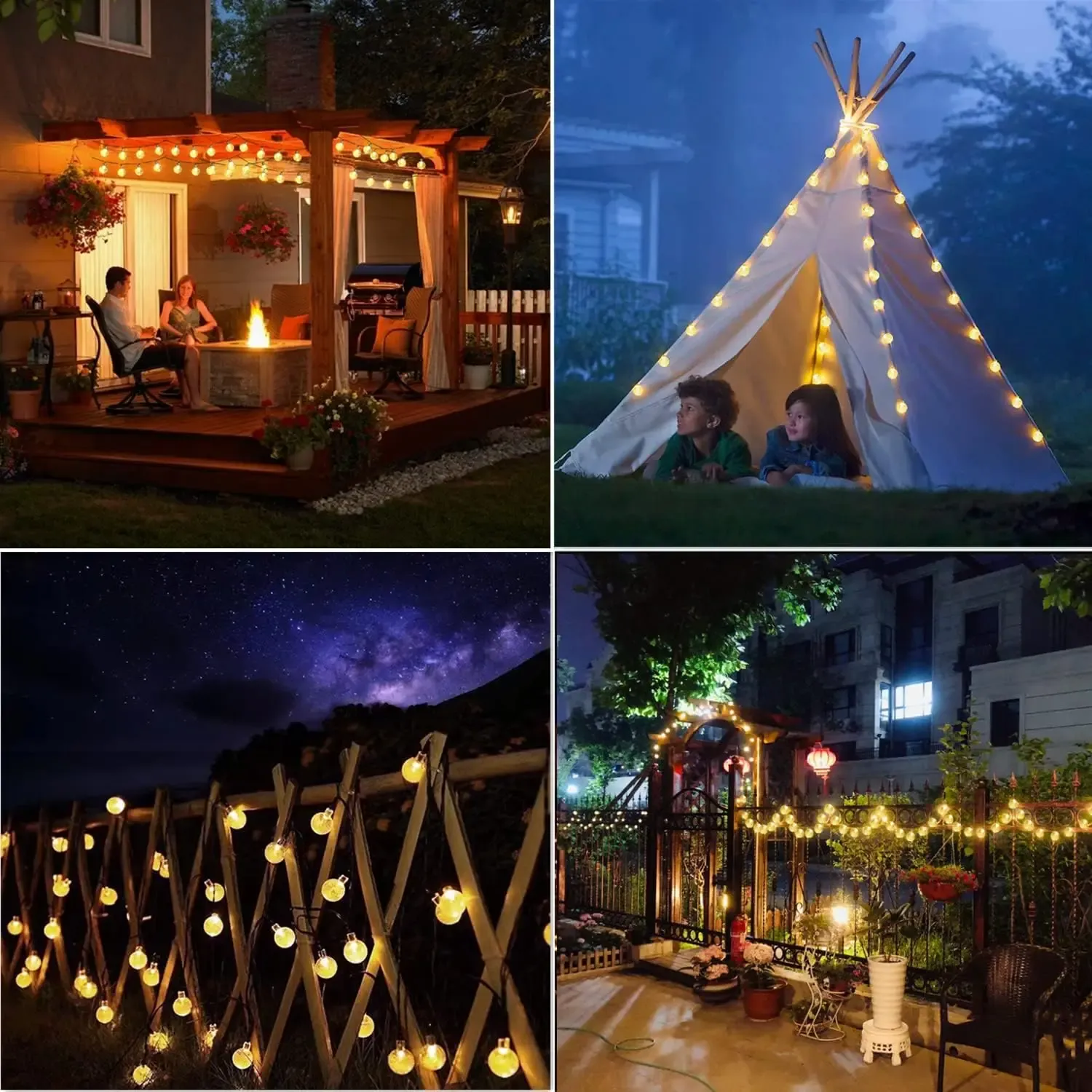 Boule de cristal solaire, guirlande féerique 20 LED sur 5 m, étanche pour extérieur, décoration de Noël, camping, jardin et fête 3