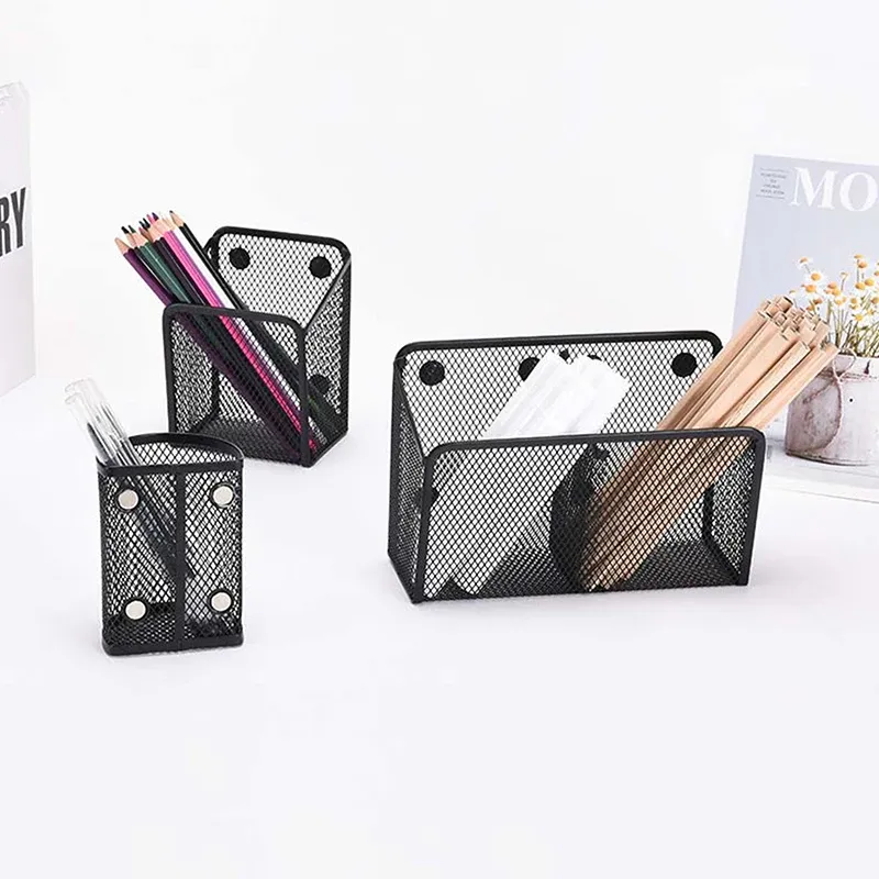 Porte-crayons magnétique, panier de rangement pour papeterie, porte-stylos de bureau, pot à pinceaux de maquillage, organisateur de réfrigérateur de cuisine 3