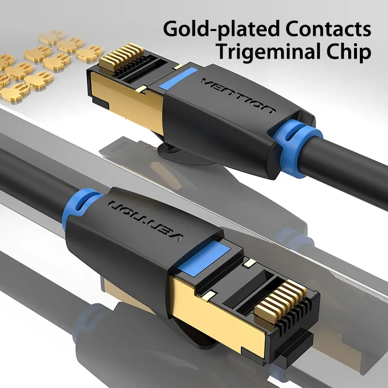 Vention – Câble Ethernet Cat8 SFTP, 40 Gbps, cordon de raccordement RJ45 pour PC, modem et routeur 4