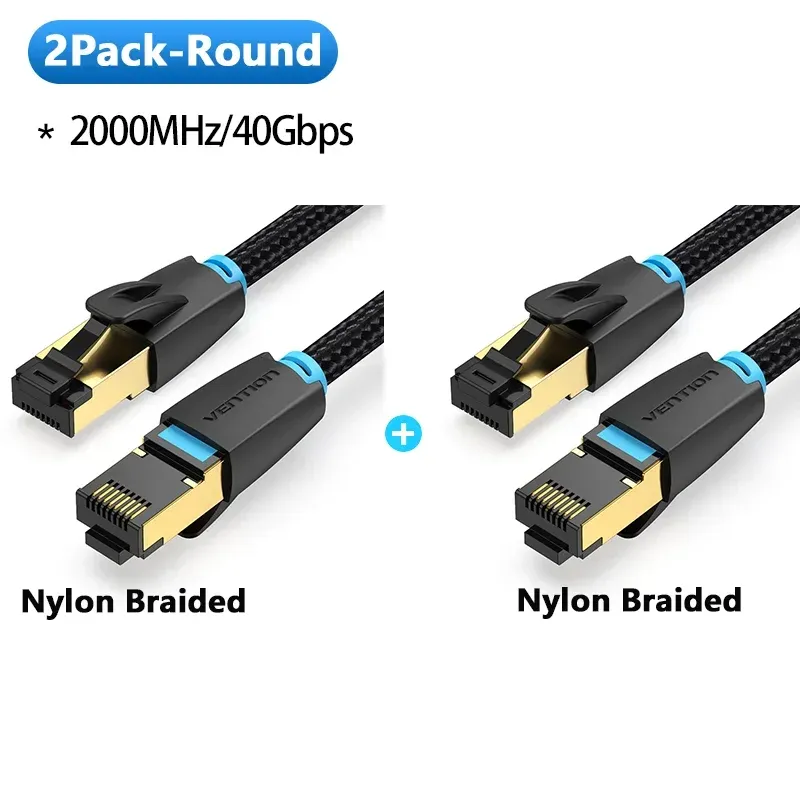 Vention – Câble Ethernet Cat8 SFTP, 40 Gbps, cordon de raccordement RJ45 pour PC, modem et routeur 11