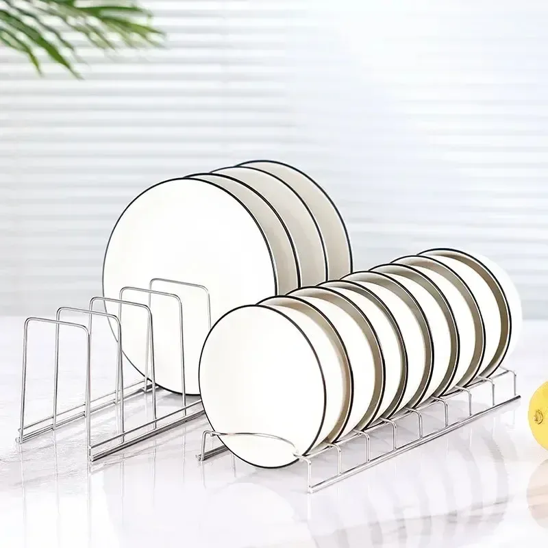 Organisateur de cuisine en acier inoxydable pour plats, couvercles et couverts 2