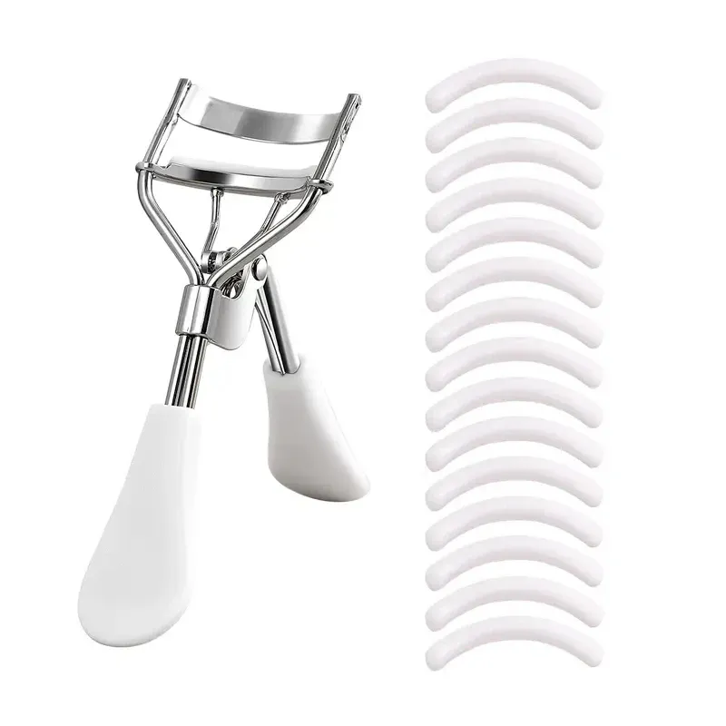 Recourbe-cils portable en acier inoxydable avec 15 coussinets en silicone 8
