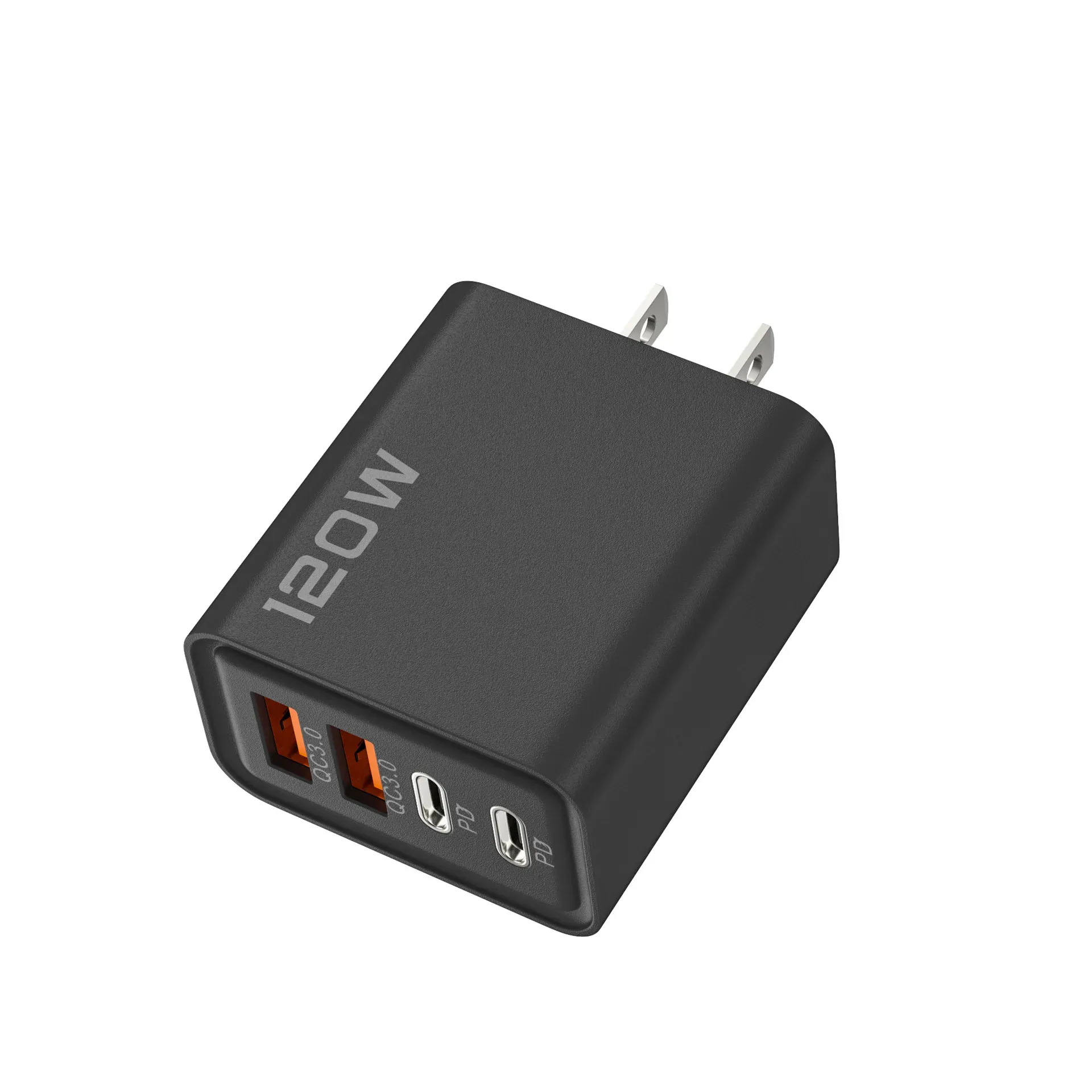 Station de chargeur rapide USB-C 4 ports 120 W avec Power Delivery et QC 3.0, adaptateur mural et câble de données compatible iPhone, Samsung, Xiaomi et Huawei 13