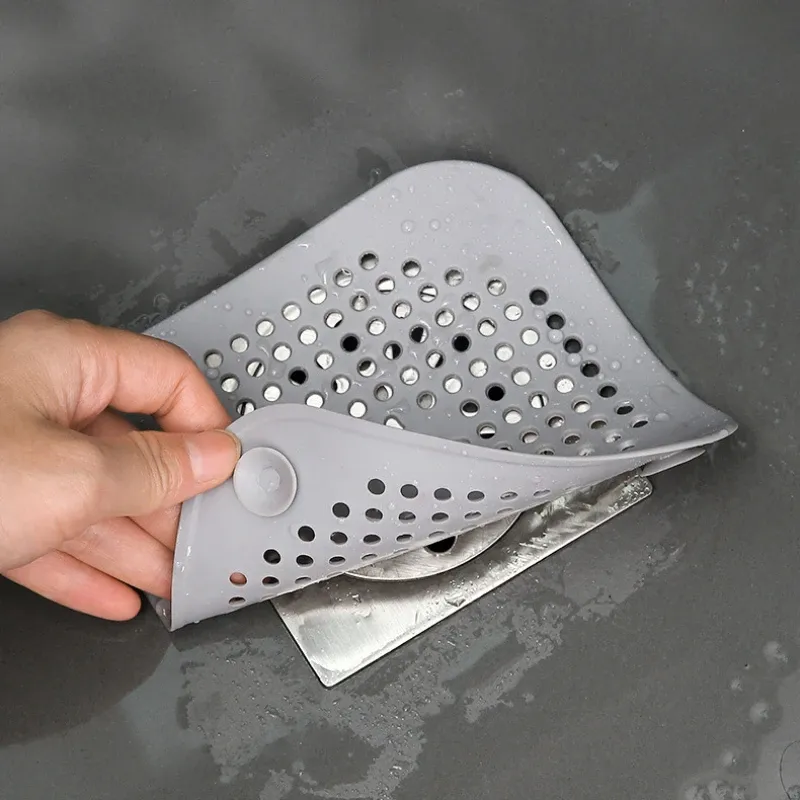 Bouchon déodorant en silicone pour siphon de sol, anti-blocage et anti-odeurs, avec filtre à cheveux pour douche 2