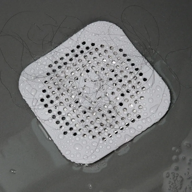 Bouchon déodorant en silicone pour siphon de sol, anti-blocage et anti-odeurs, avec filtre à cheveux pour douche 4