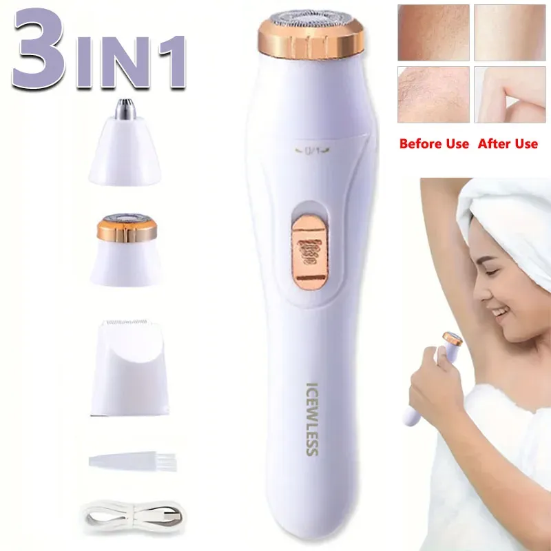 Tondeuse électrique étanche pour femme, rasoir indolore pour le corps, bikini, bras, jambes et visage - Image 1