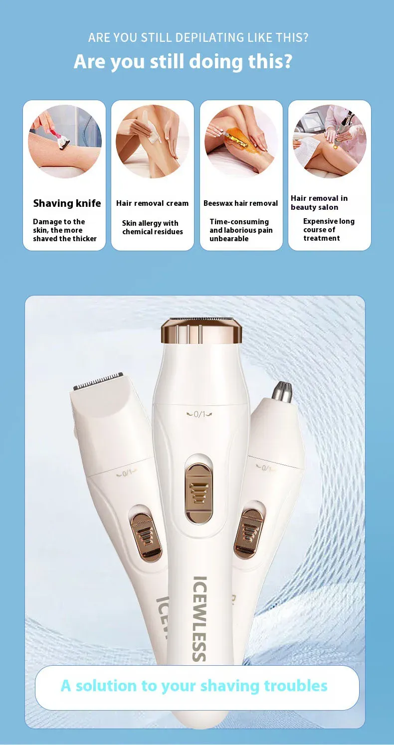 Tondeuse féminine utilisée pour le rasage des jambes
