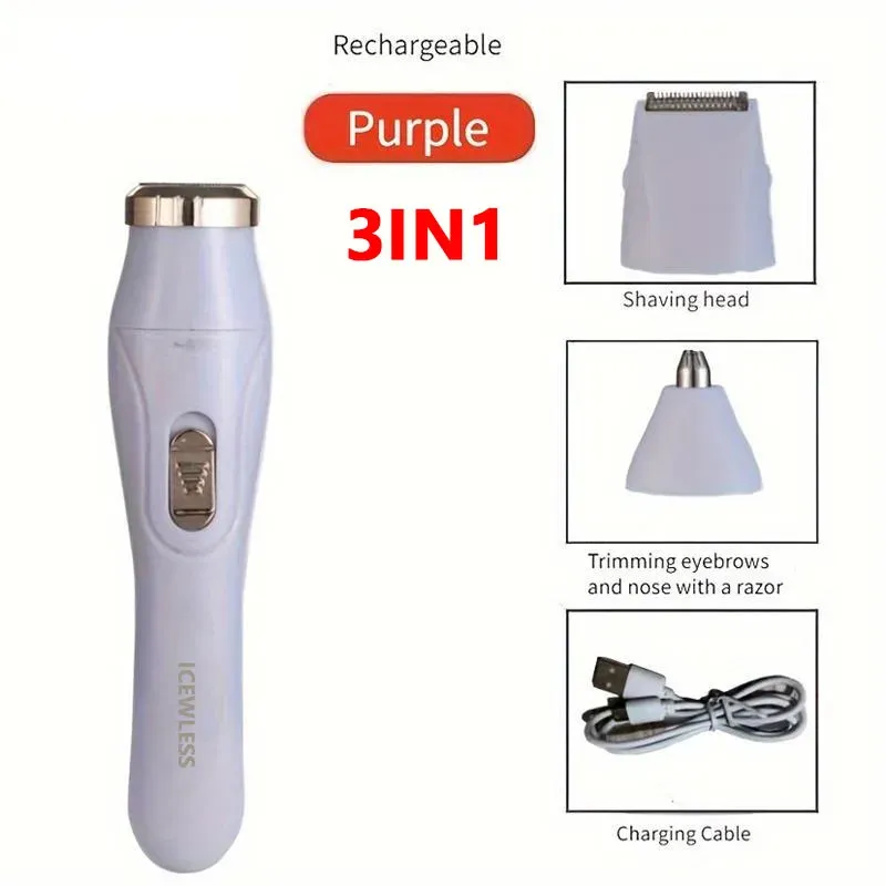 Tondeuse électrique étanche pour femme, rasoir indolore pour le corps, bikini, bras, jambes et visage 7